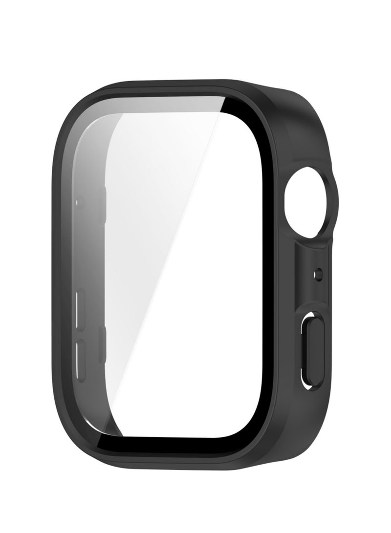 اووكاي [عبوة من قطعتين] جراب متوافق مع ساعة هواوي فيت 4 برو مع واقي شاشة مدمج، غطاء حماية كامل مضاد للخدش (أسود لامع) - Image 4