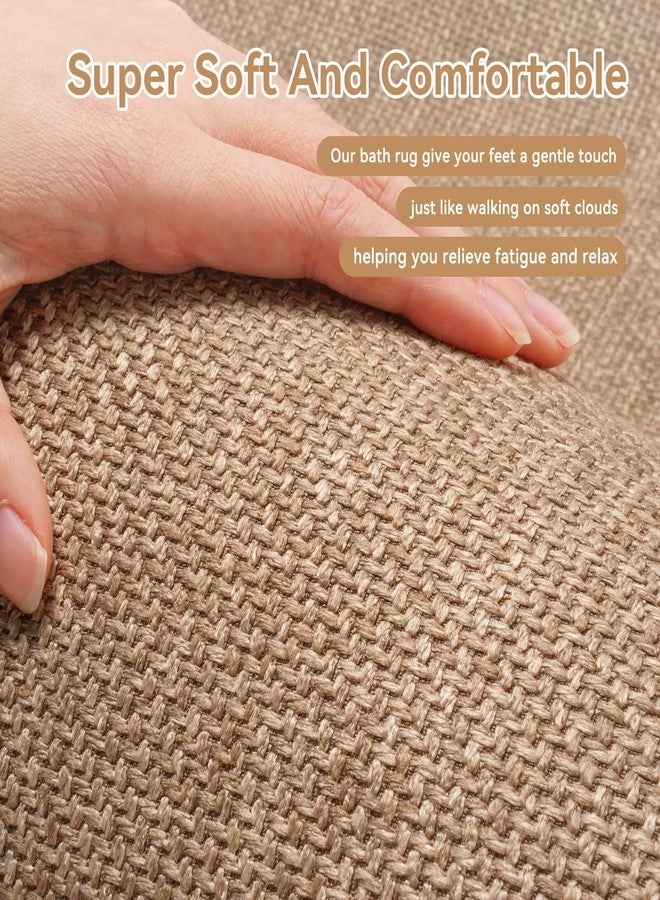 YDKGL Non Slip Bath Mat Bathroom Rugs, Rubber Backing Super Absorbent Stain Resistant Quick Dry Bathroom Mat, Ultra Thin Bath Mats Rug Fit Under Door Bathroom Floor, Brown2 16" x 24“ - Image 5