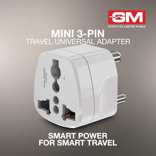 GM Modular 3005 Travel Adapter with Universal Multi-Pin Socket, 6A Adapter for Home Office and Travel Use, Shockproof Polycarbonate Body - Image 3
