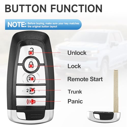 LYFUCESS Smart Key Fob Replacement Fits for Ford Mustang 2017 2018 2019 2020 2021 2022 Fusion 2017-2021 Mustang Cobra 2019-2022 Proximity Keyless Entry Remote Control 902Mhz M3N-A2C93142600 M3N-A2C931426 - Image 4