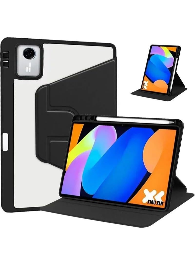 VKL Case for Lenovo Idea Tab 11 inch 2025 (TB336ZU/TB336FU) Smart Tablet Leather Case with Auto Wake/Sleep, 360° Rotating Stand Clear Back Cover with Pencil Holder (Black) - Image 1