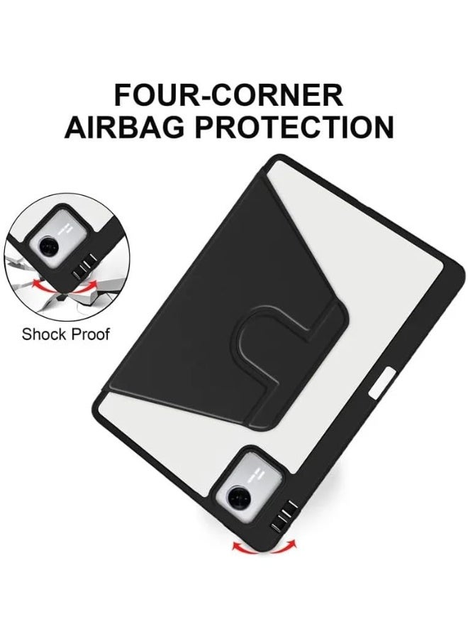 VKL Case for Lenovo Idea Tab 11 inch 2025 (TB336ZU/TB336FU) Smart Tablet Leather Case with Auto Wake/Sleep, 360° Rotating Stand Clear Back Cover with Pencil Holder (Black) - Image 5