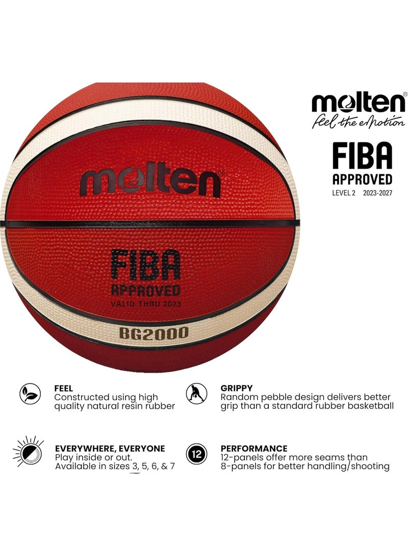Molten BG2000 Basketball, Indoor/Outdoor, FIBA Approved, Premium Rubbe - Image 3