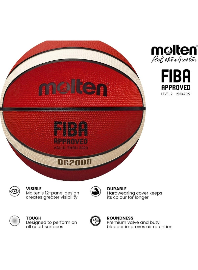 Molten BG2000 Basketball, Indoor/Outdoor, FIBA Approved, Premium Rubbe - Image 2