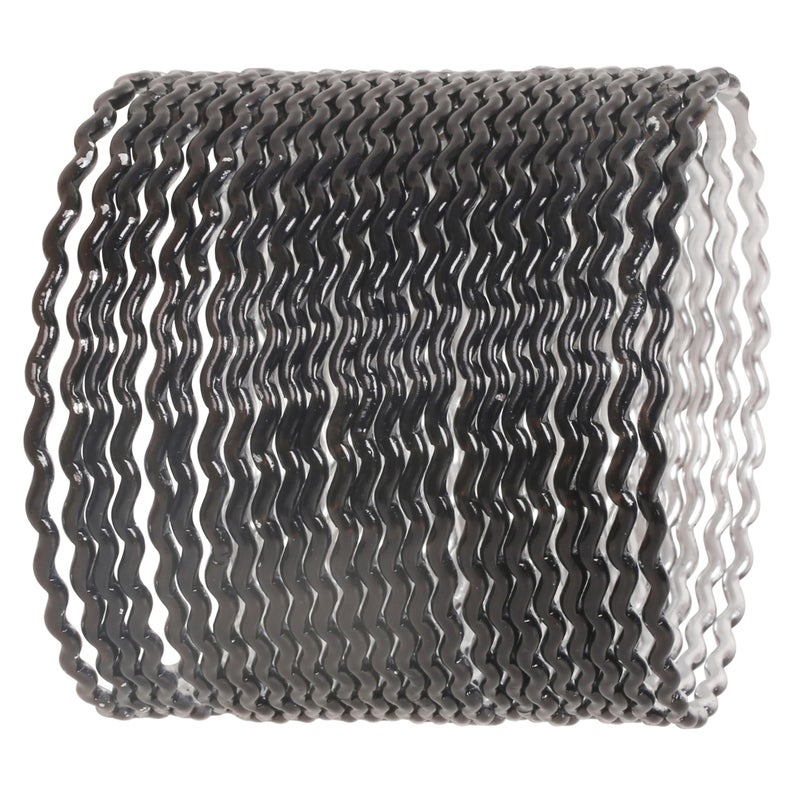 Touchstone جديد! سوار يد جذاب بتصميم متعرج مصنوع يدويًا من بوليوود الهندي بلون أسود نابض. مجموعة من 24 للنساء. - Image 2