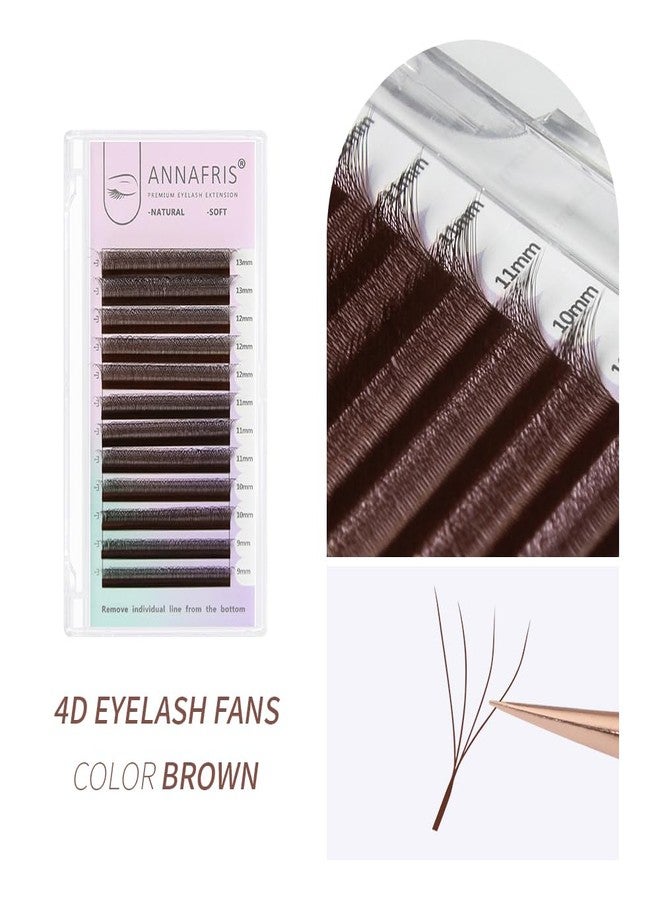 ANNAFRIS 4D Brown Premade Fan W Shape Eyelash Extensions 0.07 C Curl 8-15mm Mix Volume Self Fanning False Lashes Makeup Supplies Professional Use Lash Extension(0.07 C, 8-15mm Mix) - Image 5