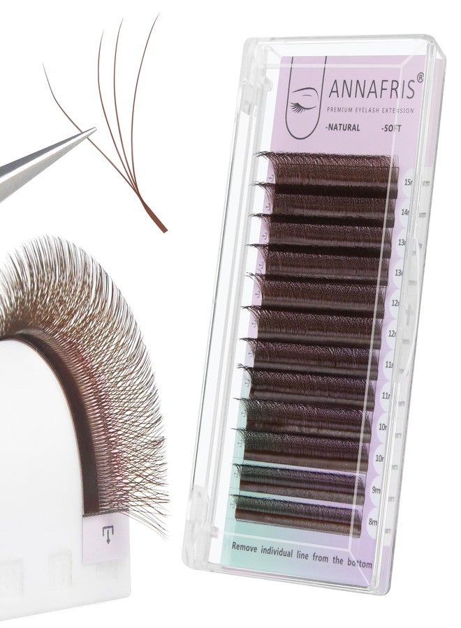 ANNAFRIS 4D Brown Premade Fan W Shape Eyelash Extensions 0.07 C Curl 8-15mm Mix Volume Self Fanning False Lashes Makeup Supplies Professional Use Lash Extension(0.07 C, 8-15mm Mix) - Image 1