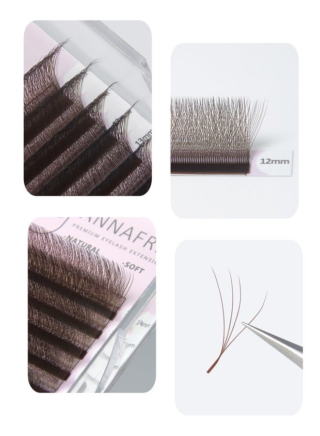ANNAFRIS 4D Brown Premade Fan W Shape Eyelash Extensions 0.07 C Curl 8-15mm Mix Volume Self Fanning False Lashes Makeup Supplies Professional Use Lash Extension(0.07 C, 8-15mm Mix) - Image 4
