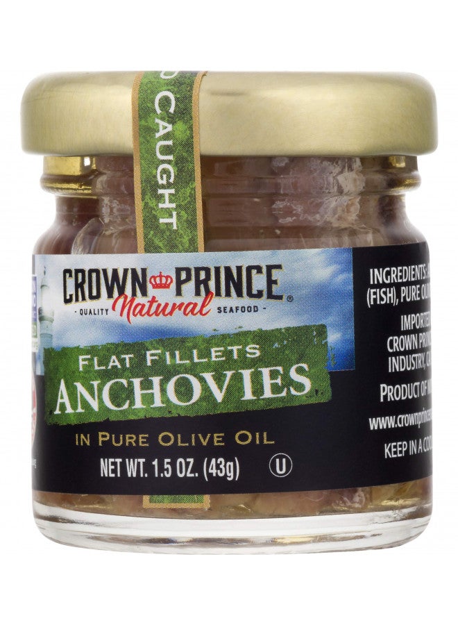 Crown Prince Natural Flat Fillets of Anchovies in Pure Olive Oil, 1.5-Ounce Jars (Pack of 18) - Image 3