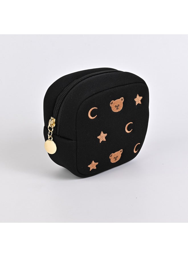Jewelry Clutch Multi-functional Portable Cosmetic Bag Bear Coin Purse Sanitary Napkin Storage Bag-Color:004  - Image 1