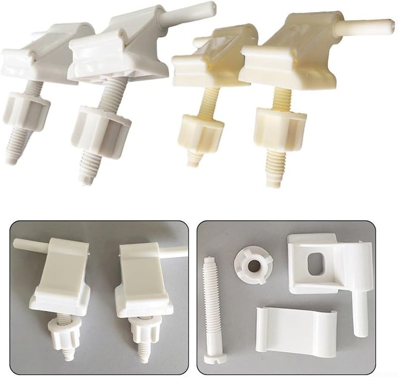 طقم استبدال مفصل مقعد المرحاض باللون الأبيض الحليبي مع جميع أجزاء التثبيت، سهل التركيب - Image 3