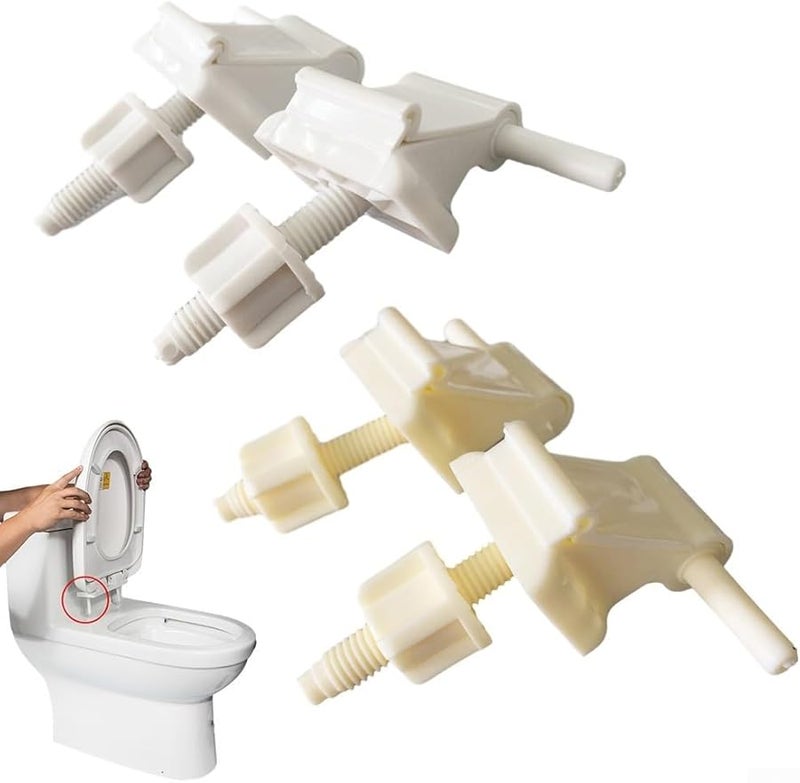 طقم استبدال مفصل مقعد المرحاض باللون الأبيض الحليبي مع جميع أجزاء التثبيت، سهل التركيب - Image 4