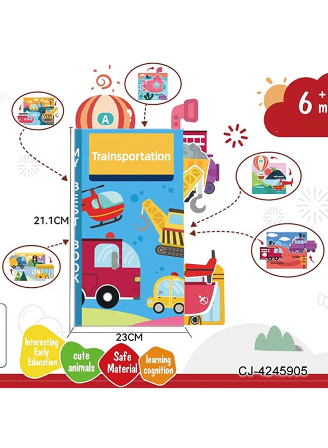 CJ Years Old Cognition 3-6 Months Old Cloth Book Baby Baby Can Bite Early Education Tear-proof Educational Toys Tail - Image 2