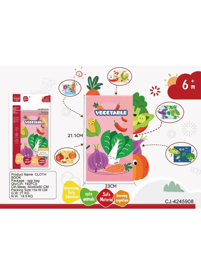 CJ Years Old Cognition 3-6 Months Old Cloth Book Baby Baby Can Bite Early Education Tear-proof Educational Toys Tail - Image 1