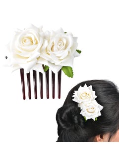 Rose Flower Hair Side Combs and Barrettes for Thick or Fine Hair  Artificial Roses Clip Accessories for Women and Girls