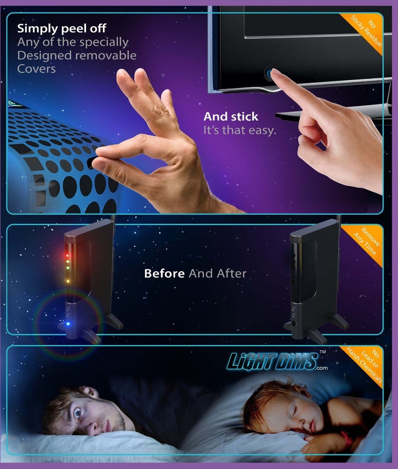 LIGHT DIMS LightDims Black Out Edition - Light Blocking LED Covers/Light Dimming Sheets for Routers, Electronics and Appliances and More. Blocks 100% of Light, in Minimal Packaging. - Image 5