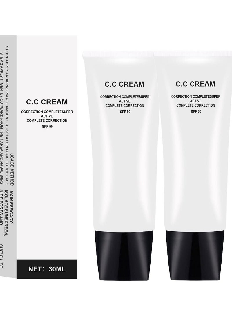 Excefore Skin Tone Adjusting CC Cream Spf 50, Self-Adjusting CC Cream for Mature Skin, Color Correcting Cosmetics (Natural+Ivory) - Image 1