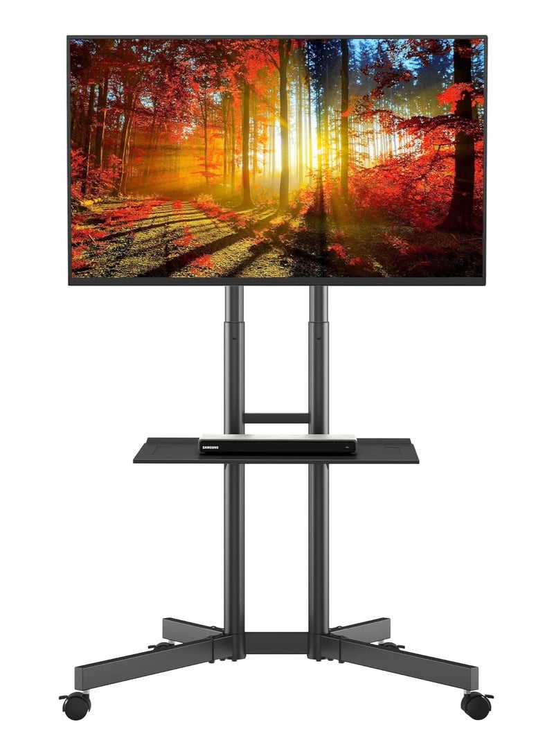Pontek Mobile TV Stand with Wheels for 32-85 Inch Plasma/LCD/LED/OLED Screens, Max Load 60kg, VESA 600x400mm - Image 1
