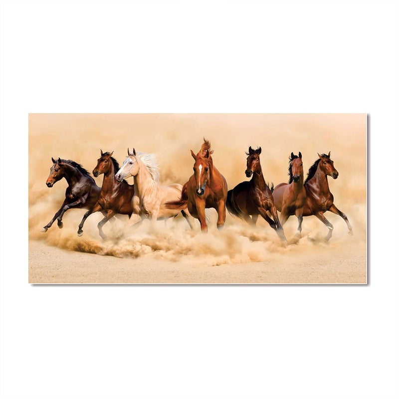 AH Decals Attractive Wall Painting Seven Running Horses Canvas Painting Amazing Look for Your Home Decor Without Frame (Size - 16 X 32 Inches/ 40 cm X 80 cm) - Image 5