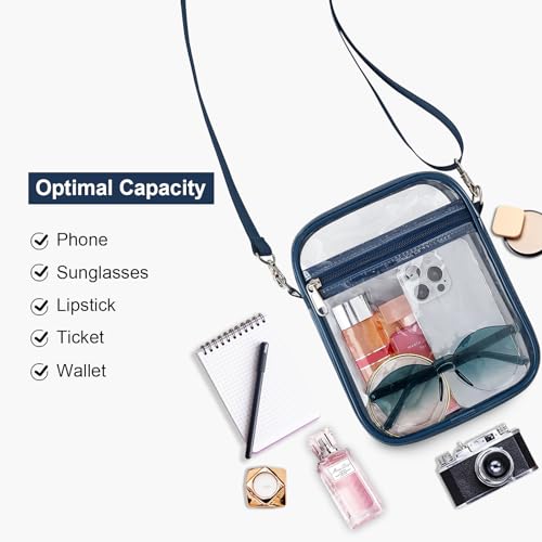 USPECLARE حقيبة USPECLARE الشفافة المعتمدة في الملاعب للرجال والنساء، حقيبة كروس بودي شفافة - Image 3