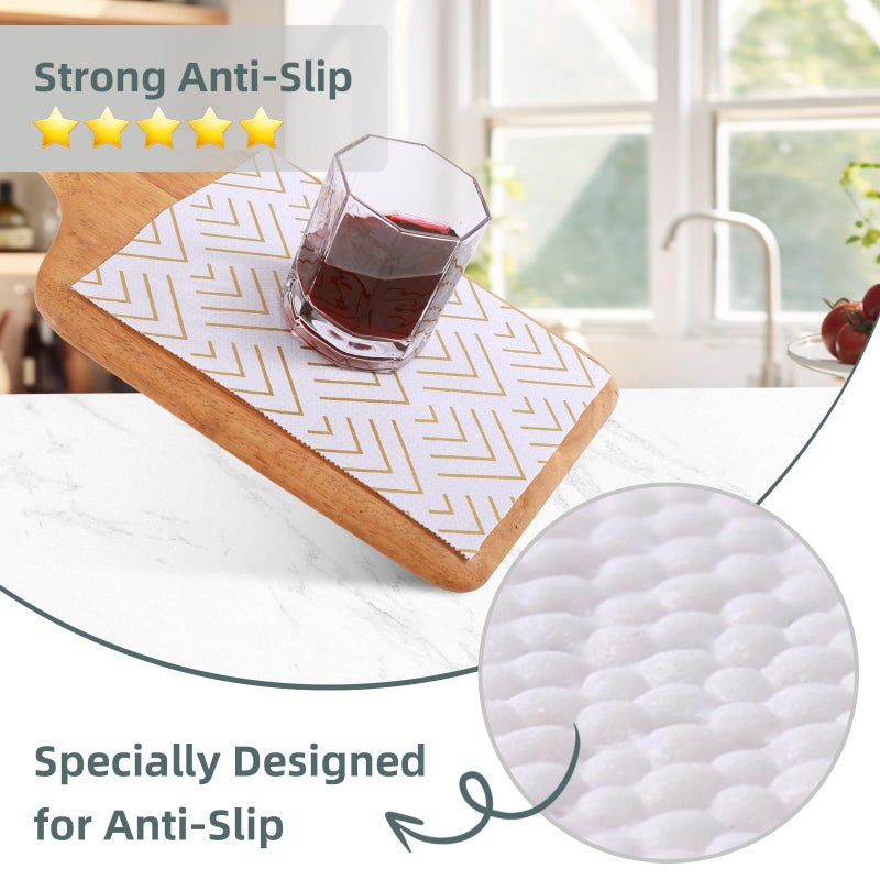 Kimhan Shelf Liner for Kitchen Cabinets Non Adhesive Drawer Liner Gold Arrow Non-Slip Thickened Shelf Liner Paper Strong Easy to Clean for Tool Box Refrigerator with Knife and Tape Measure 12 inche x 20 feet - Image 2