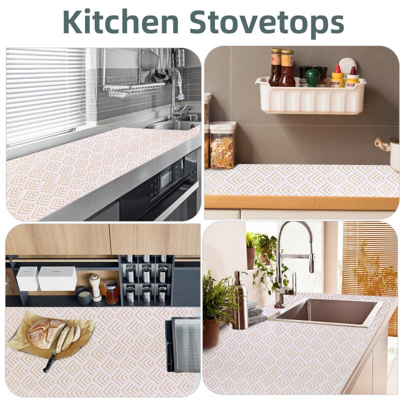 Kimhan Shelf Liner for Kitchen Cabinets Non Adhesive Drawer Liner Gold Arrow Non-Slip Thickened Shelf Liner Paper Strong Easy to Clean for Tool Box Refrigerator with Knife and Tape Measure 12 inche x 20 feet - Image 3