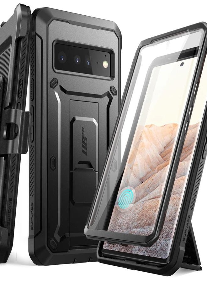 SupCase [Unicorn Beetle Pro] Case Designed For Google Pixel 6 Pro 5G Rugged Holster Case with Screen Protection with built-in Screen Protector - Black - Image 1