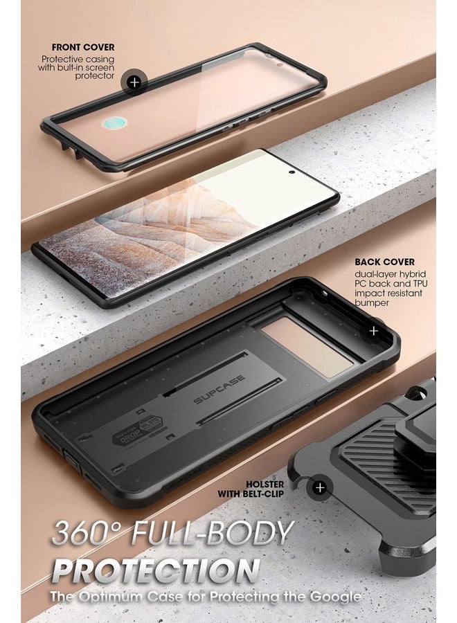 SupCase [Unicorn Beetle Pro] Case Designed For Google Pixel 6 Pro 5G Rugged Holster Case with Screen Protection with built-in Screen Protector - Black - Image 2