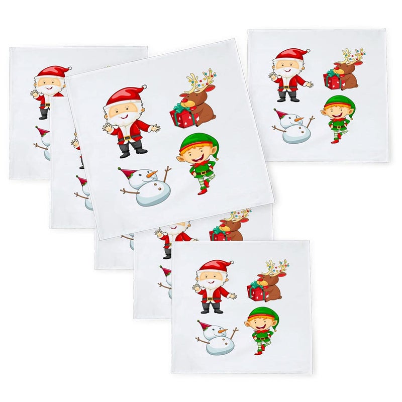 Khakee 6 Pcs Christmas Theme Silk Table Napkins 10x 10 for Xmas Decoration Christmas OrnamentsChristmas Giftxmas21430 - Image 1