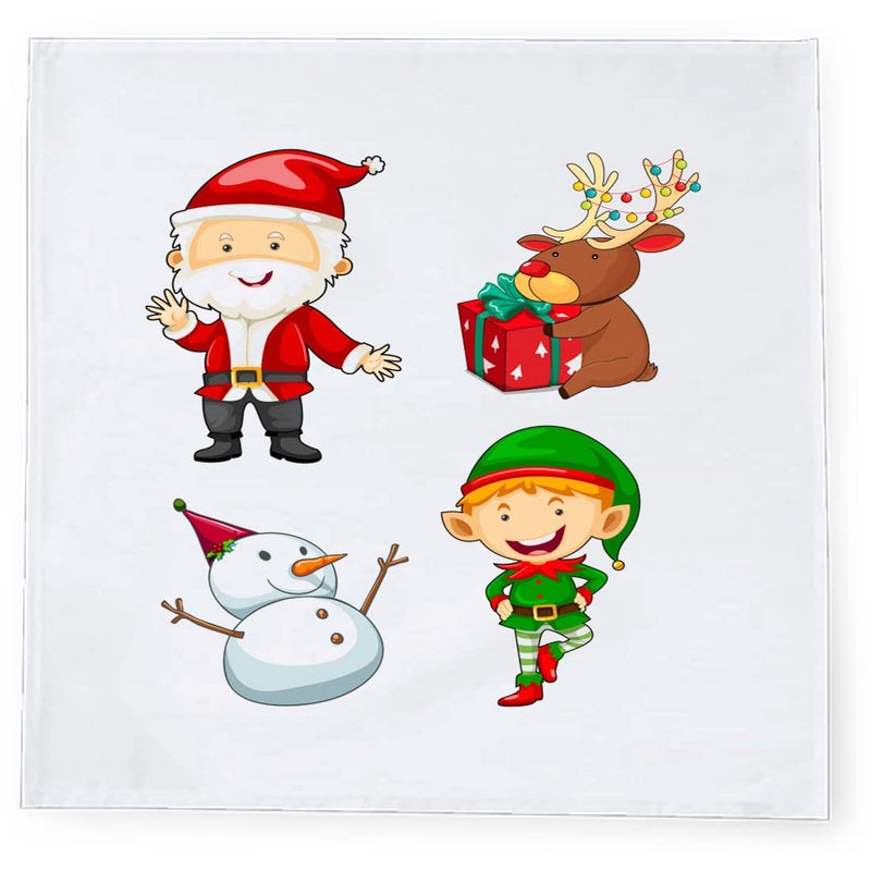 Khakee 6 Pcs Christmas Theme Silk Table Napkins 10x 10 for Xmas Decoration Christmas OrnamentsChristmas Giftxmas21430 - Image 3