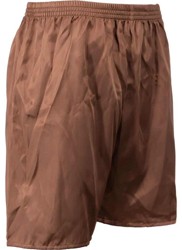Oppland Men's Satin Fabric Shorts Solid Color Elastic Waist No Pocket Lightweight Fabric