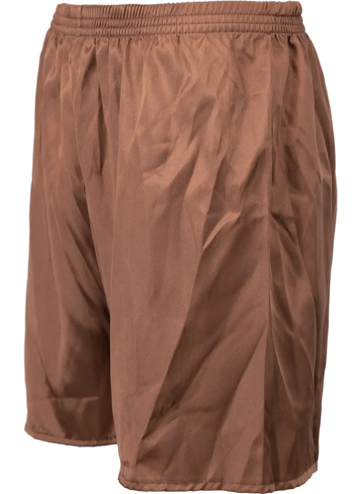 Oppland Men's Satin Fabric Shorts Solid Color Elastic Waist No Pocket Lightweight Fabric
