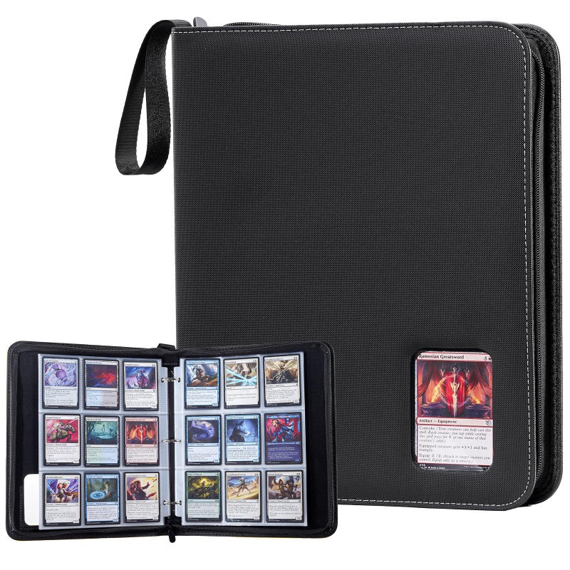 ProCase 900 Pockets Card Binder with Clear Window for Trading Cards, 9 Double Sided Pockets Cards Colletction Album Holder with Removable Sleeves for MTG, TCG, Sports Cards, Football Cards -Black - Image 1
