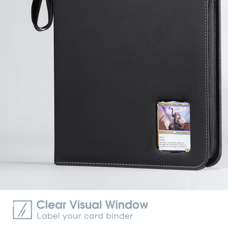 ProCase 900 Pockets Card Binder with Clear Window for Trading Cards, 9 Double Sided Pockets Cards Colletction Album Holder with Removable Sleeves for MTG, TCG, Sports Cards, Football Cards -Black - Image 4