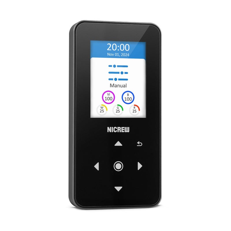 NICREW HyperReef Gen 2 Controller, 5 Channels Adjustable, Touch Button Control, 2.4 in LCD Screen, with Daisy Chain Function - Image 1