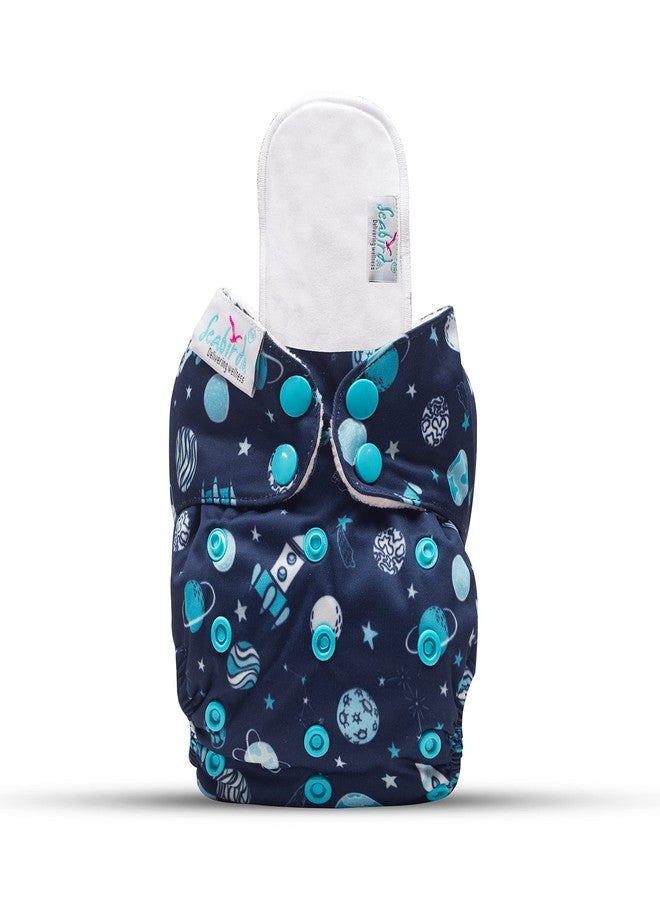 Seabird Premium Freesize Cloth Diaper Washable And Reusable Diaper Comes 100% Organic Cotton With Inserts/Pad For Baby Comfort