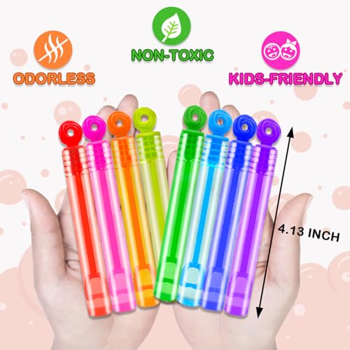 Leetous Mini Small Bubbles Wands Toys Gifts Bulk for Kids 64 Pack-Bubble Party Favors Supplies for Toddlers, Bulk Christmas Non Candy Treats Goodie Prize for Birthday Wedding Parade Throws Giveaways Handouts - Image 2