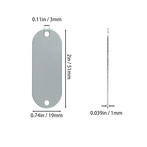 StayMax Aluminum Engraving Blanks Tags Stamping Blanks Tags with 2 Holes 25 Pack (Silver) - Image 2