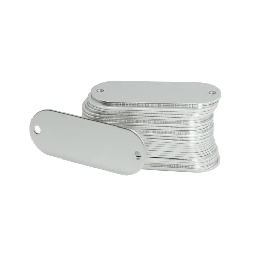 StayMax Aluminum Engraving Blanks Tags Stamping Blanks Tags with 2 Holes 25 Pack (Silver) - Image 3
