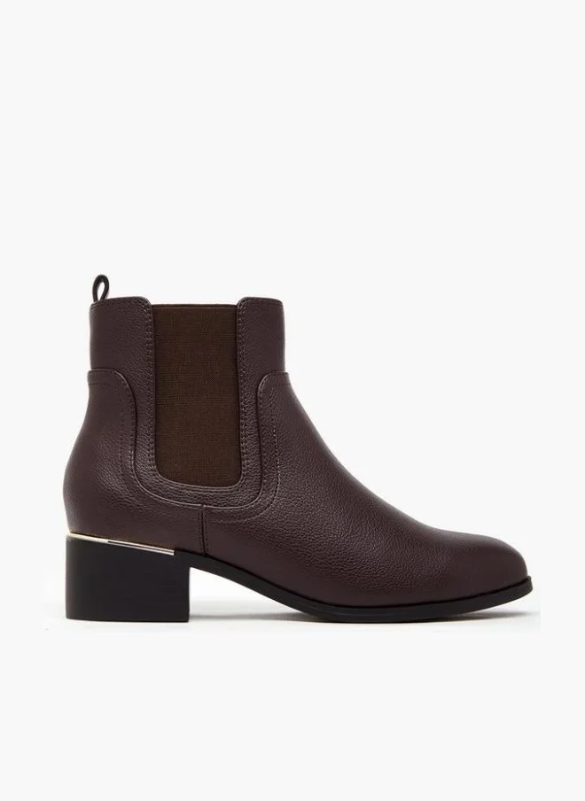 فلورا بيلا من شو إكسبرس Flora Bella Solid Chelsea Ankle Boots With Block Heels
