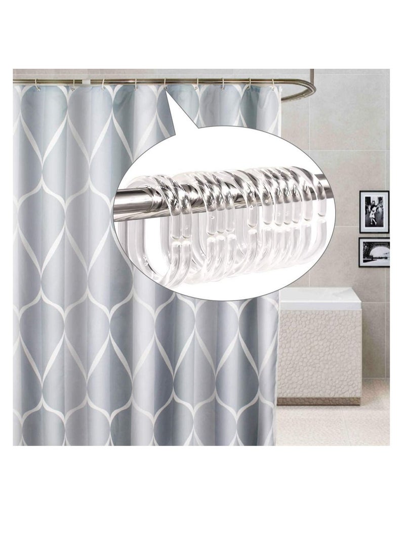 Y&D 48 Pcs Shower Curtain Hooks Rings,Curtain C Ring Clear Plastic Rings for Bathroom Window Rod Hangers  - Image 5