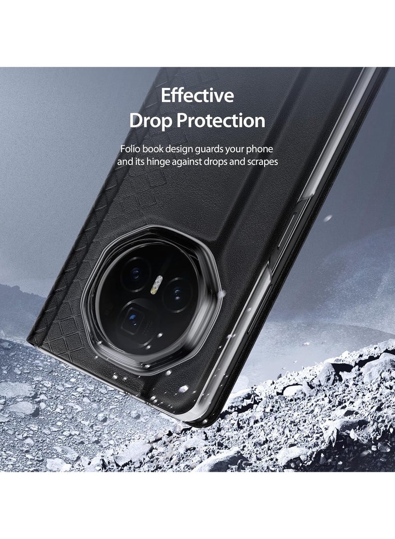 General Case Compatible with Honor Magic V3 5G (2024) Case, Magnetic Closure Business Flip PU Leather Case Kickstand Design Card Pocket Cover Support Wireless Charging  - Image 5