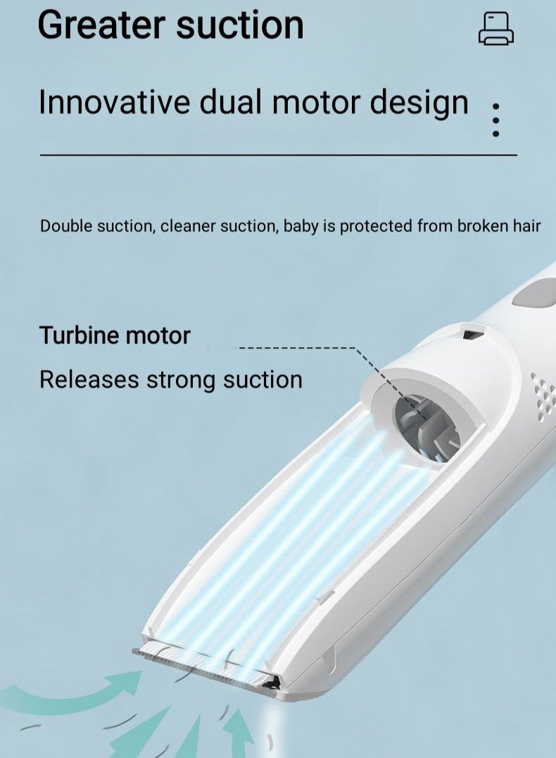  MISUTA Vacuum Baby Hair Clipper Hair Trimmer For Kids Men Electric Haircut Kit IPX7 Waterproof Professional Hair Trimmer - Image 2
