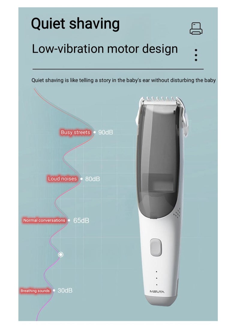  MISUTA Vacuum Baby Hair Clipper Hair Trimmer For Kids Men Electric Haircut Kit IPX7 Waterproof Professional Hair Trimmer - Image 5