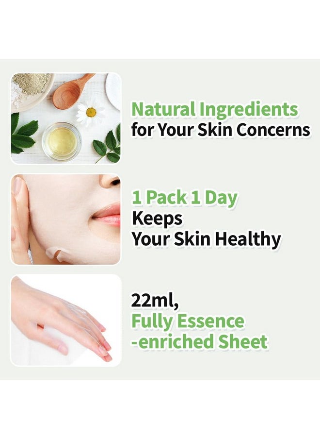Eunyul EUNYUL [PACK OF 10] Natural Sheet Mask Pack 10 types Korean Skincare Facial Mask Pack/Aloe, Collagen, Pearl, Hyaluron, Avocado, Pomegranate, Vitamin, Blueberry, Green Tea, Cucumber  - Image 3