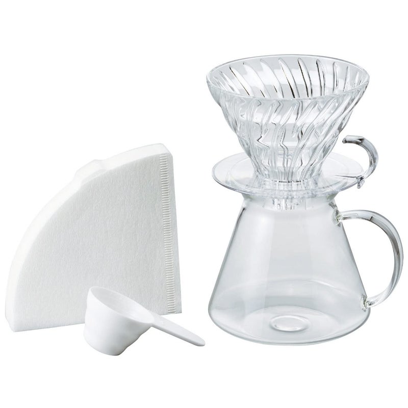 Hario Simply Hario V60 Glass Pour Over Coffee Set Size 02 - Image 2