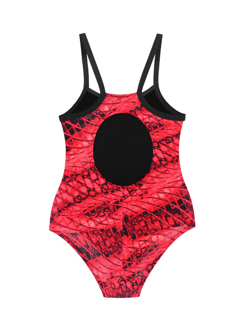 TYR V-Cut Swimsuit For Girls (Red/Black,L) - Image 2