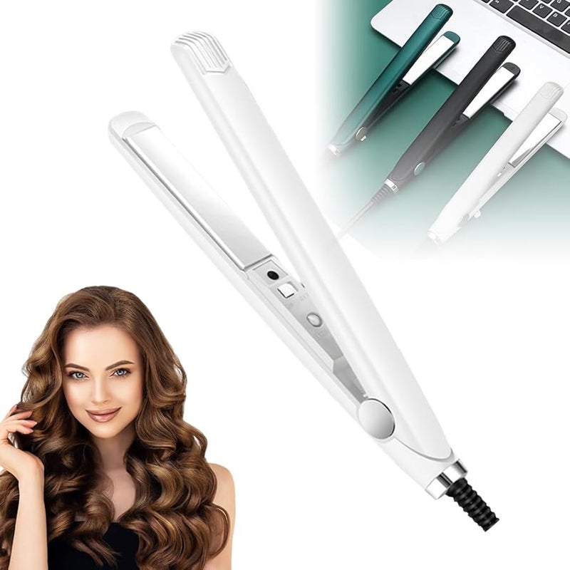 2025 Upgrade Mini Dual Purpose Curling Iron And Hair Straightener 2 In 1 For All Hair Types White - Image 1