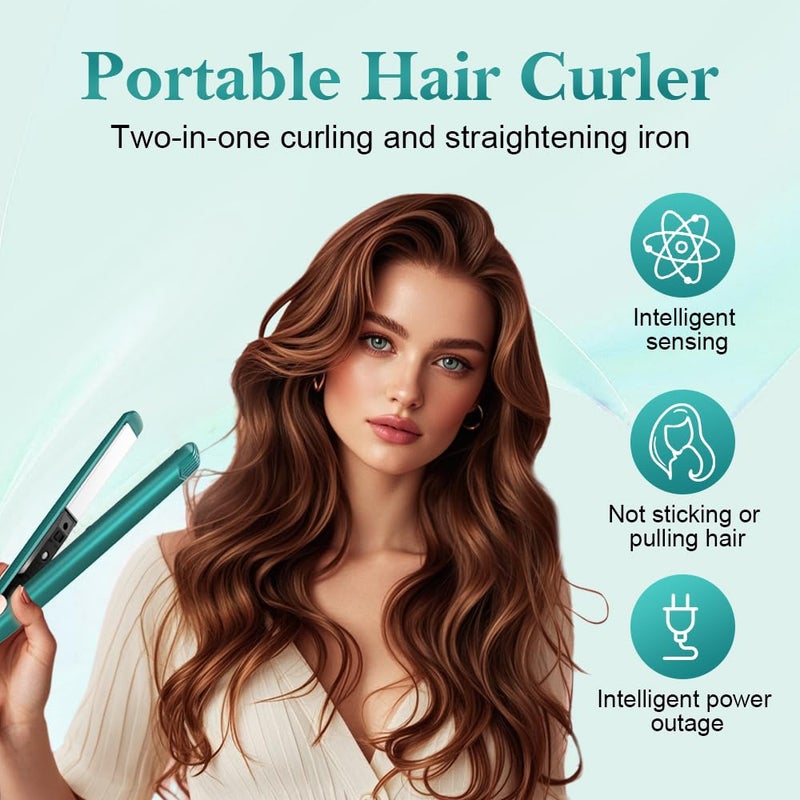 2025 Upgrade Mini Dual Purpose Curling Iron And Hair Straightener 2 In 1 For All Hair Types White - Image 3