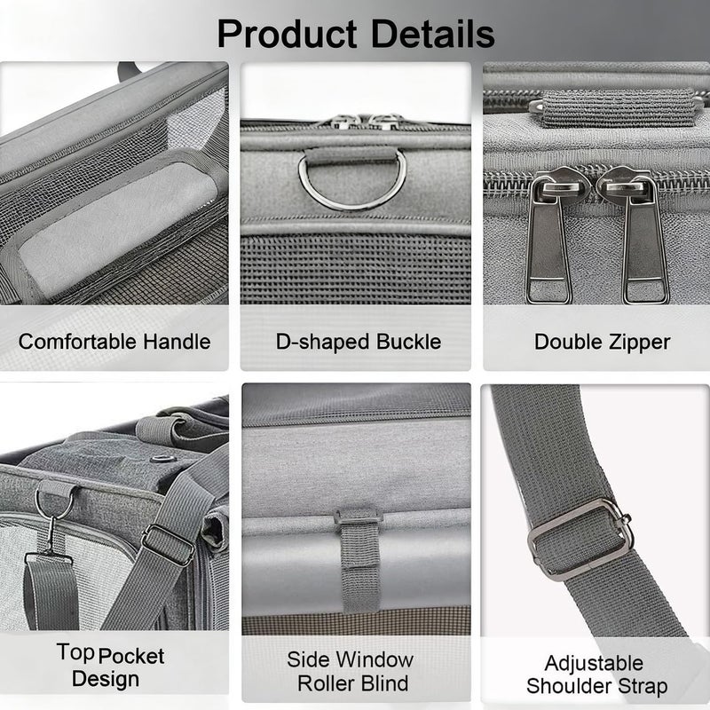 Moonmen Long term heavy use compatible Expandable Pet Carrier, Ventilated Mesh, with Escape-Proof Leash, Padded Shoulder Straps, for Cats and Dogs (XX-Large) Consistent single item quality - Image 3